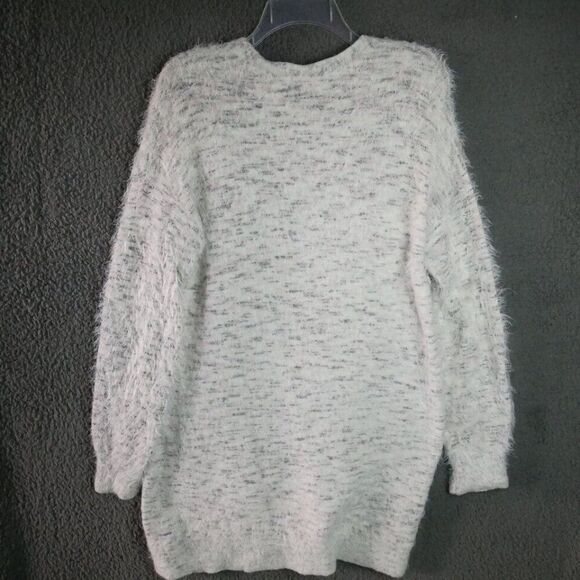 Knox Rose Women's Size M Fuzzy Open Front Cardigan Sweater Knitted Gray - Picture 7 of 13
